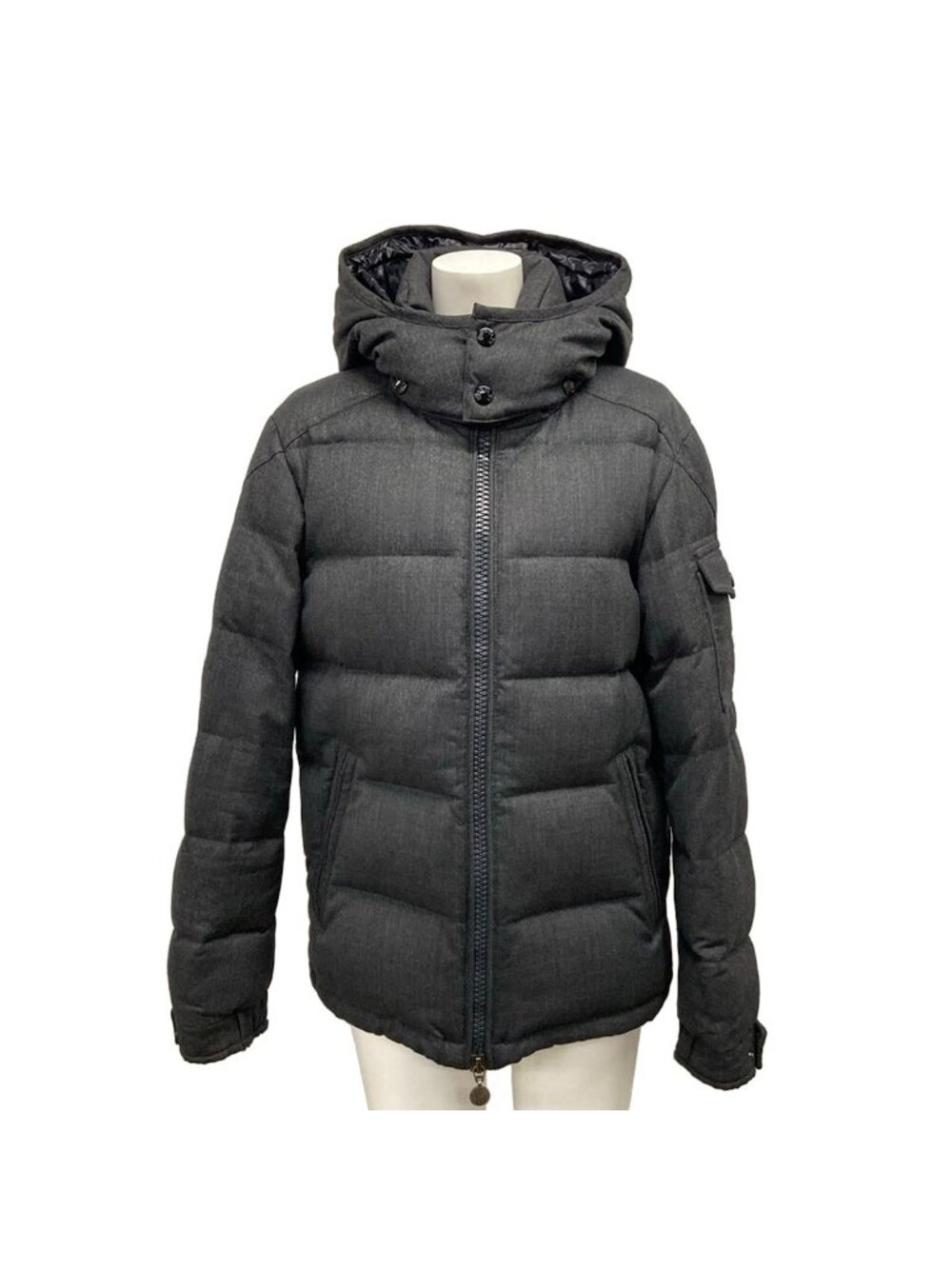 Moncler Down Jacket XS Montgenevre Dark Gray Wool